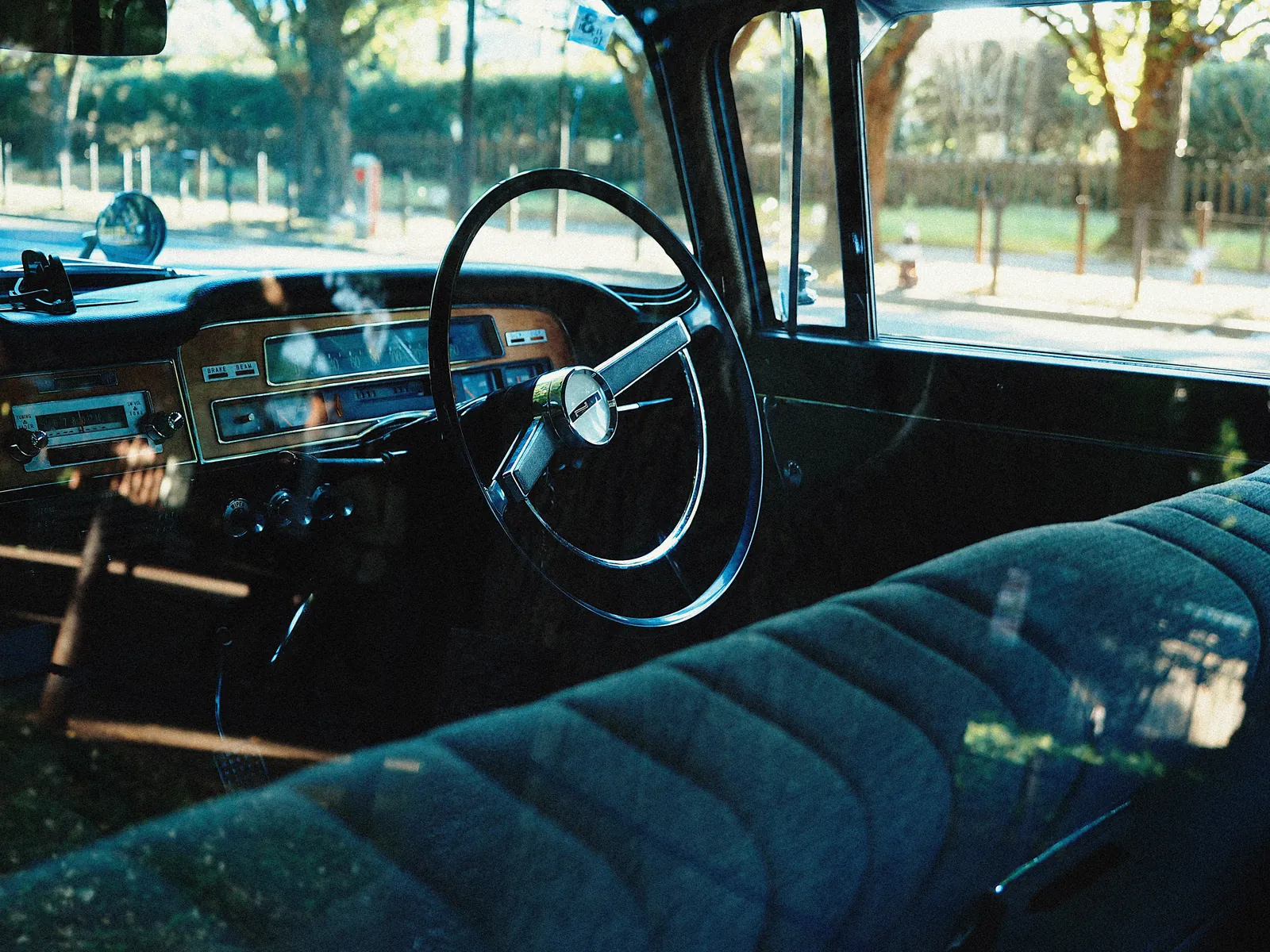 From the rear seat
